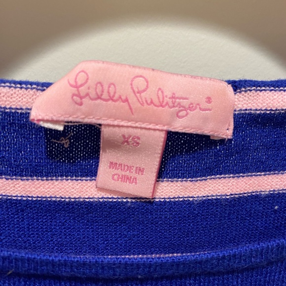 Lilly Pulitzer Elba Sweater, Twilight Blue, Coastal Shell Stripe, Size XS - Picture 5 of 8